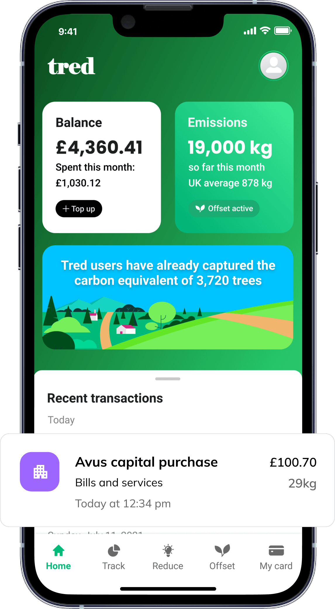 Tred mobile app features