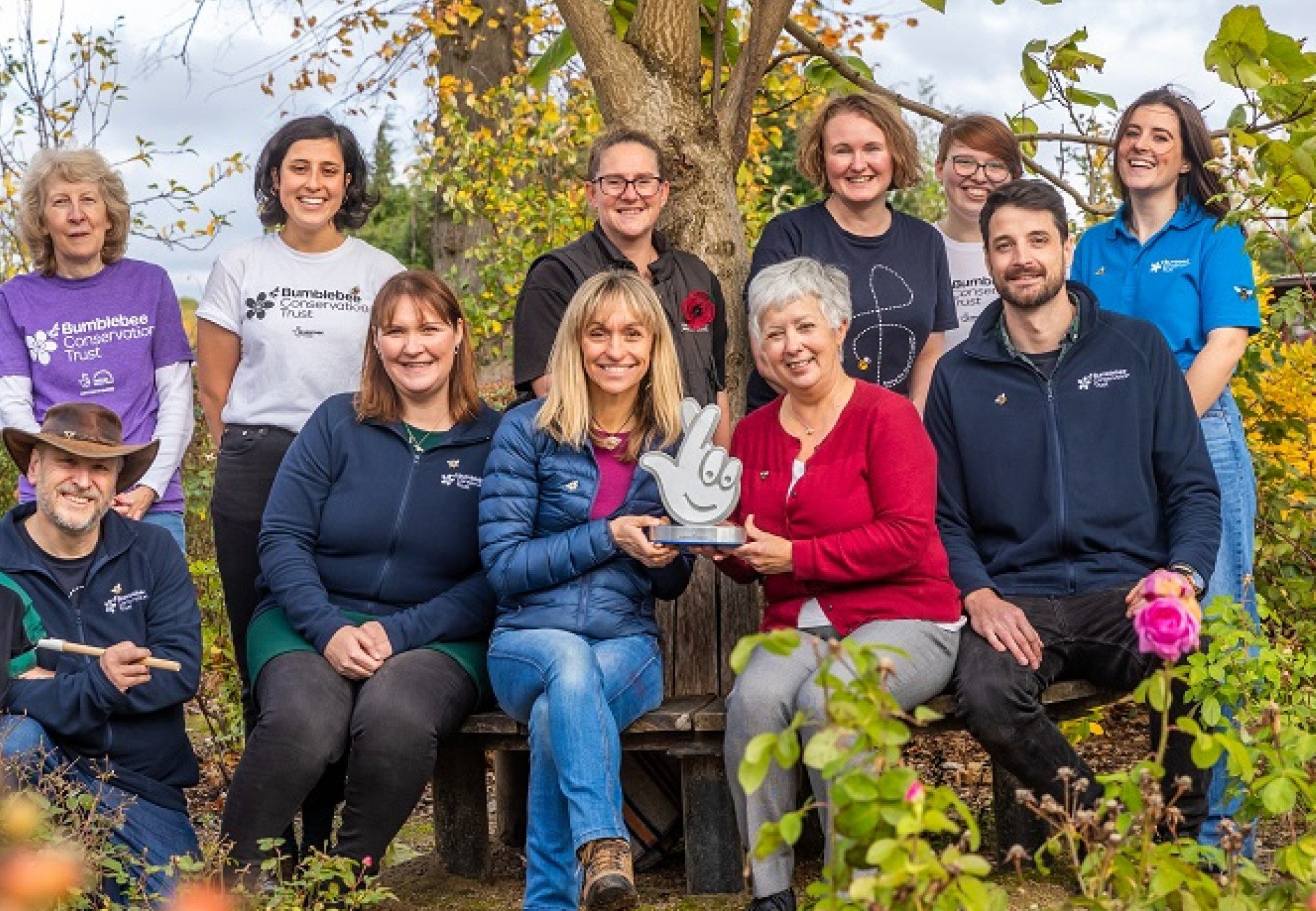 Pollinating the Peak project team (run by the Bumblebee Conservation Trust) with the award