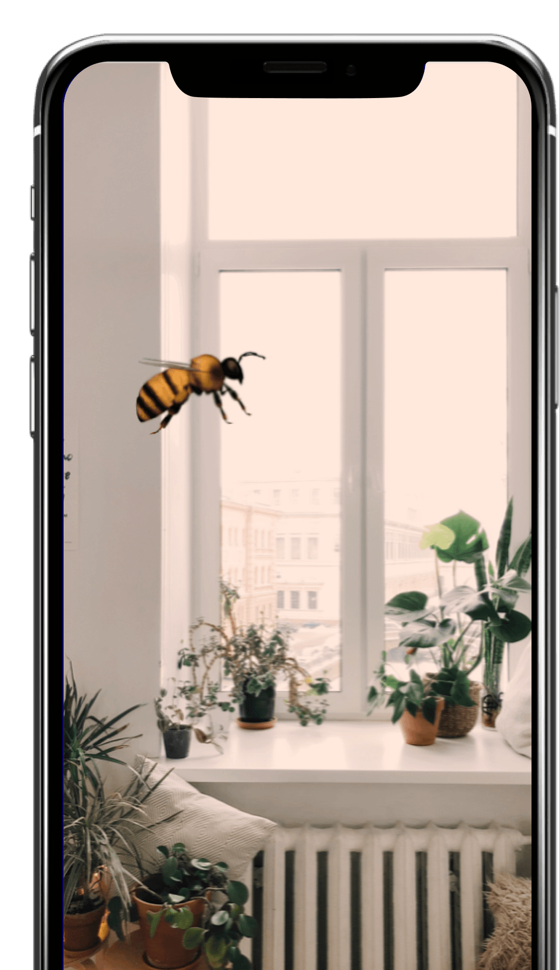 Bumblebee in real life using AR - indoors