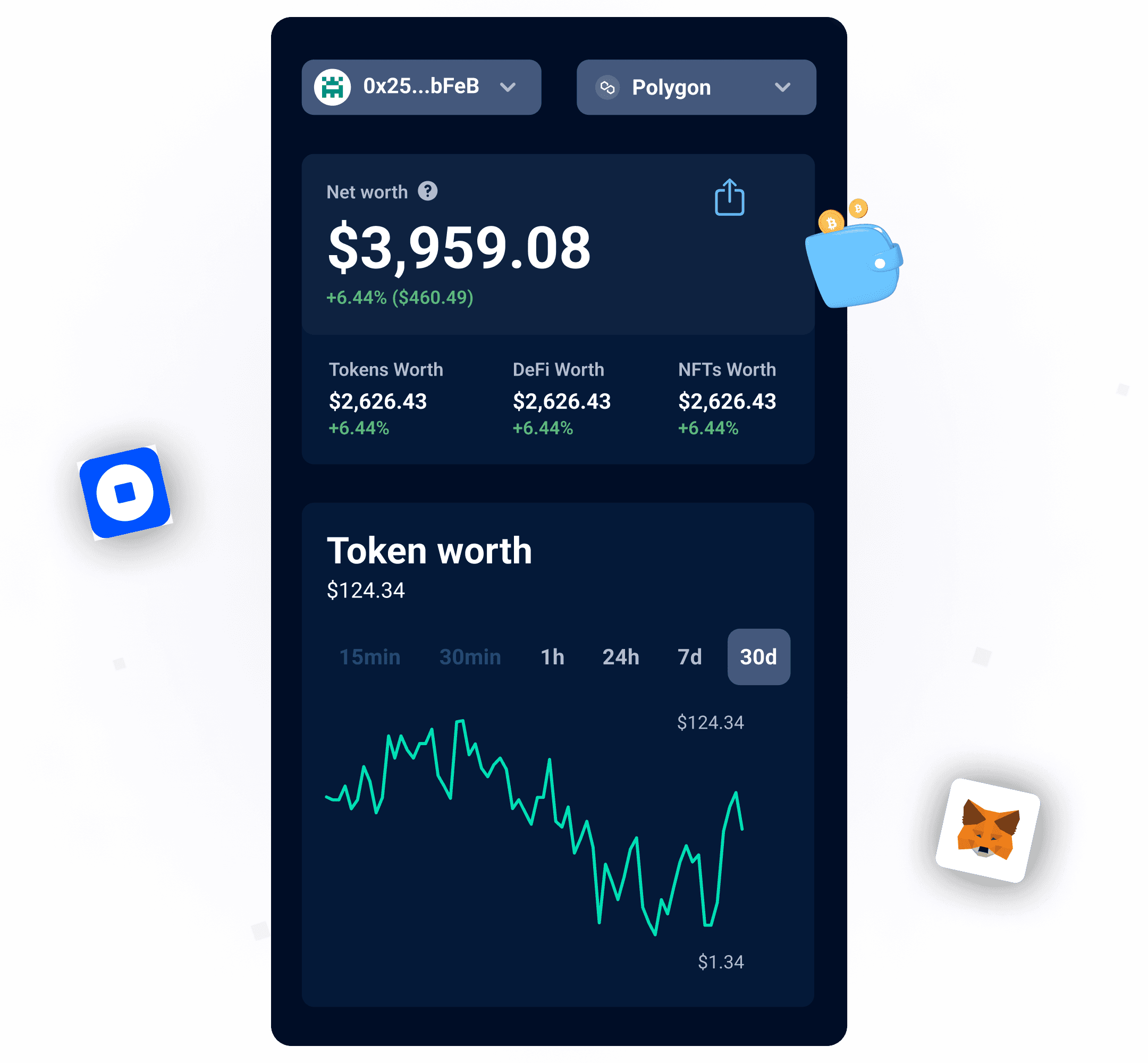 Tracking portfolio on DappRadar app