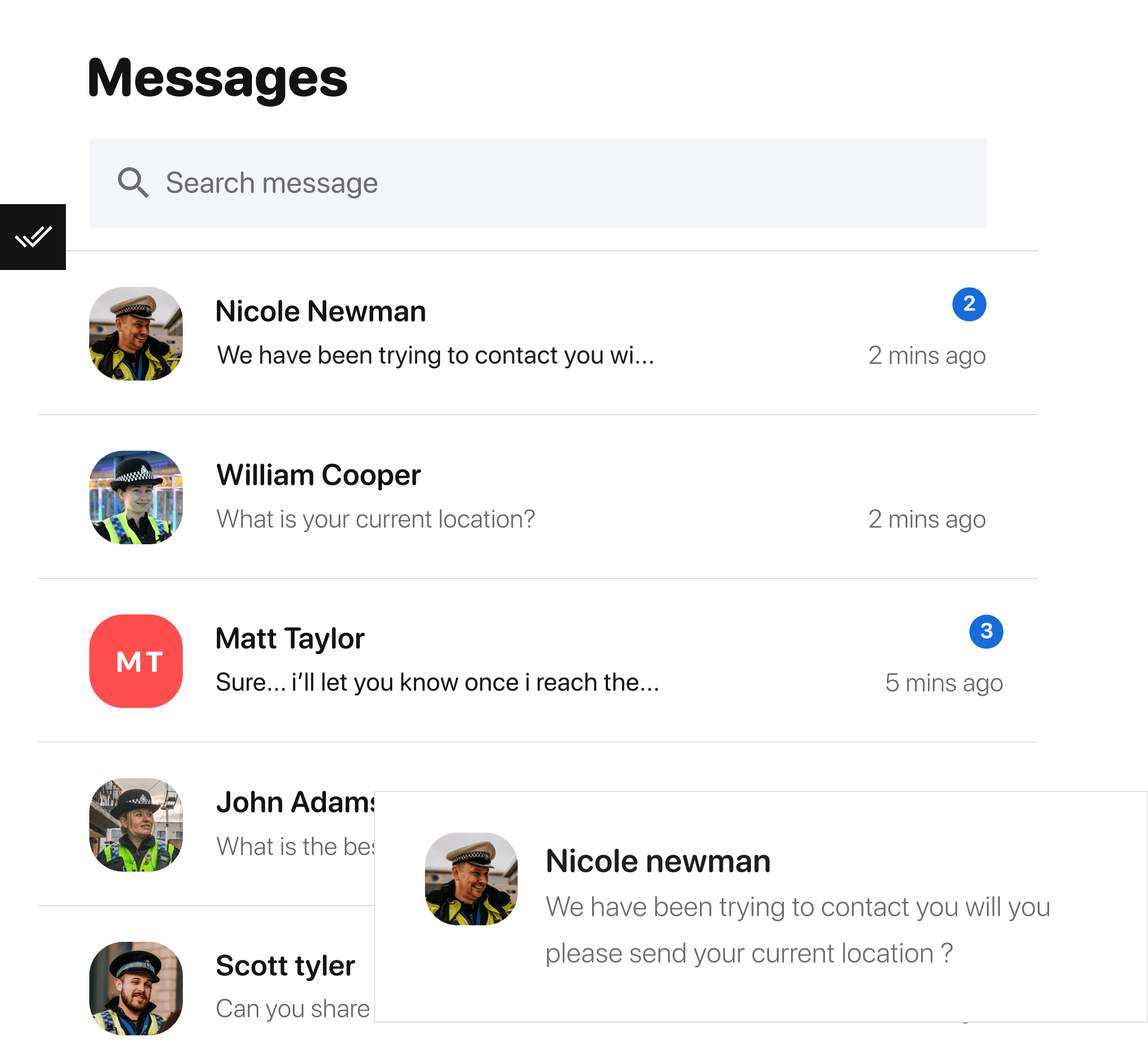 Messages and notifications on Visibeat platform