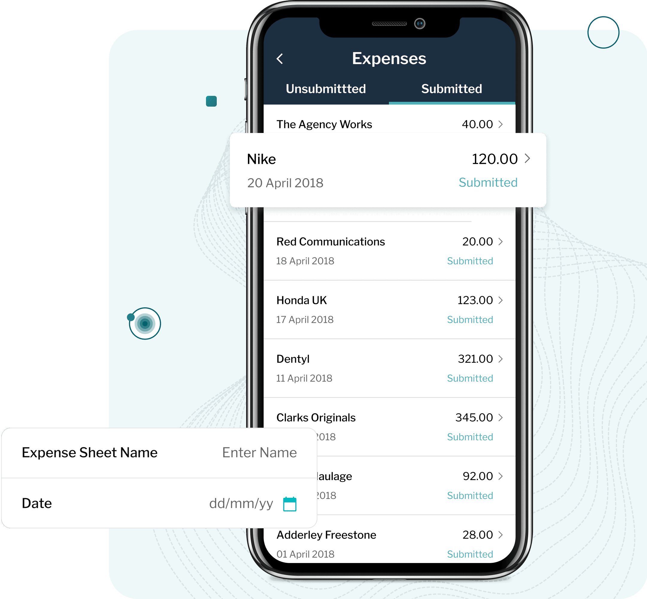 Expense management on Synergist app
