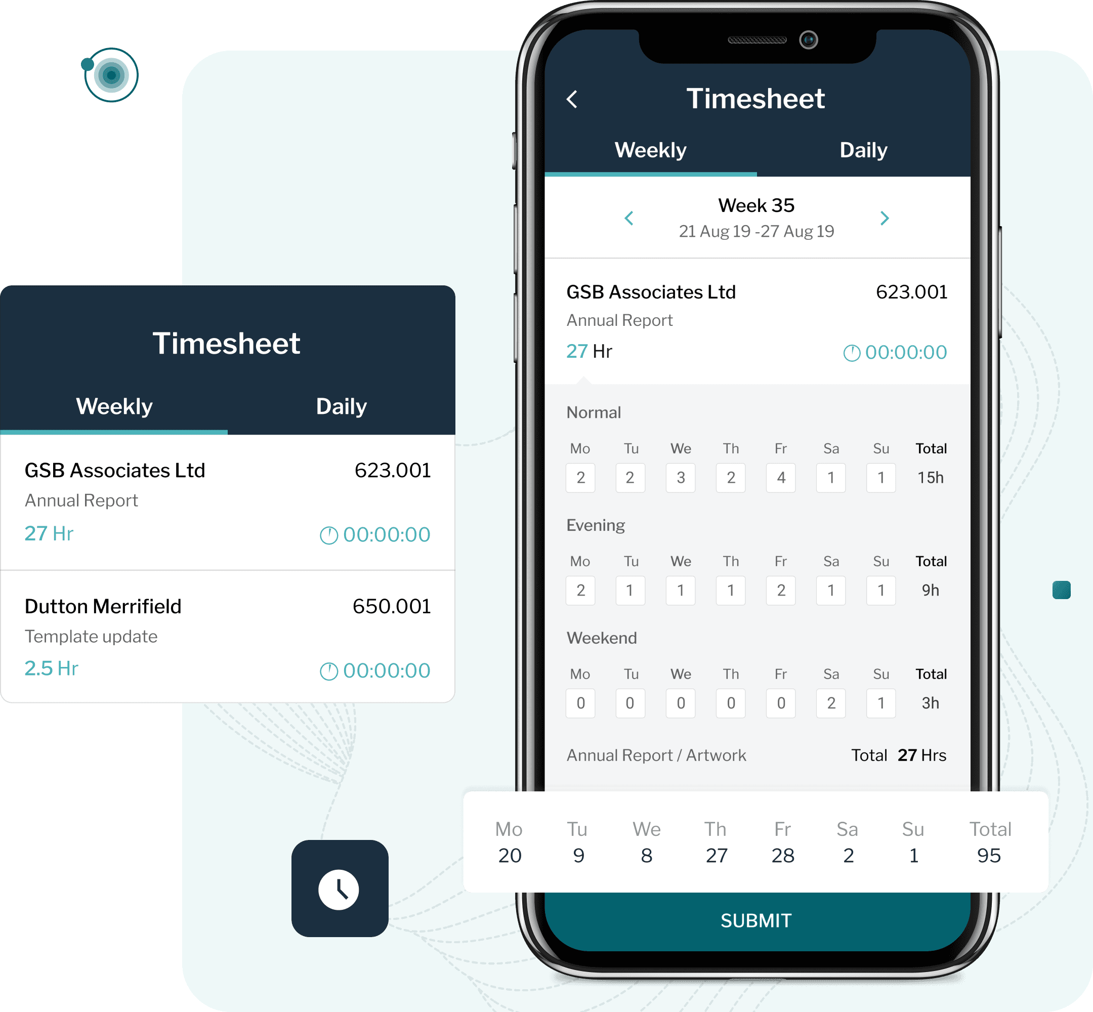 Timesheets on Synergist app