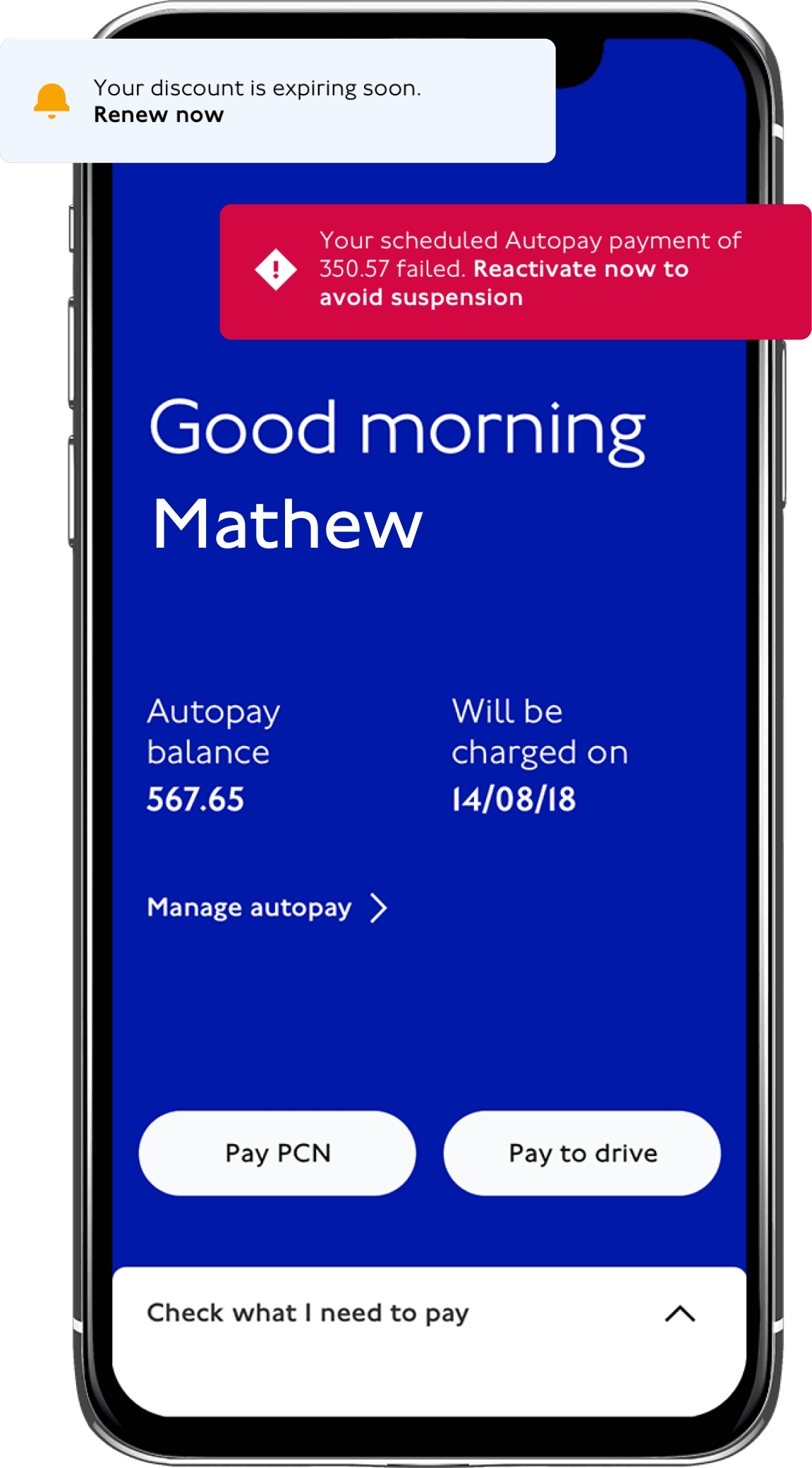 Technology and features in TfL Pay to Drive app